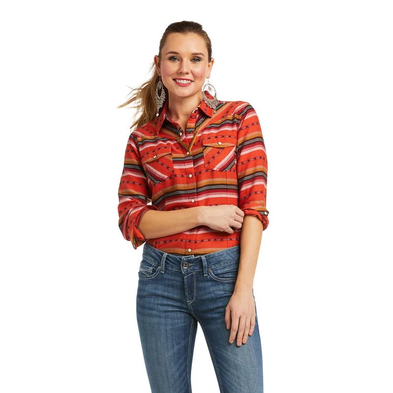 Ariat Wms Real Oasis Serape Shirt Oasis Serape - Black Friday Sale Elegant Longline Short Shirt