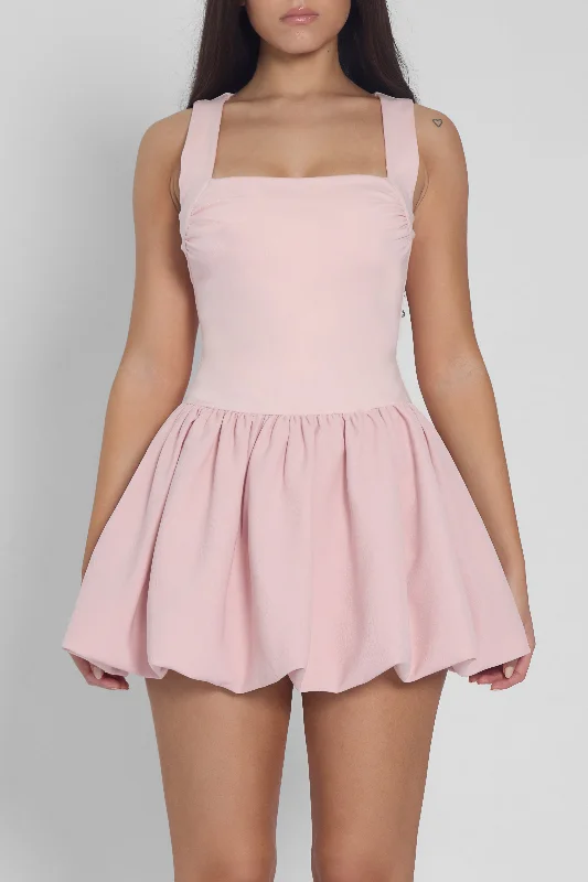 Bisou Bubble Knit Mini Dress - Pink Classic Shift Mini Dress