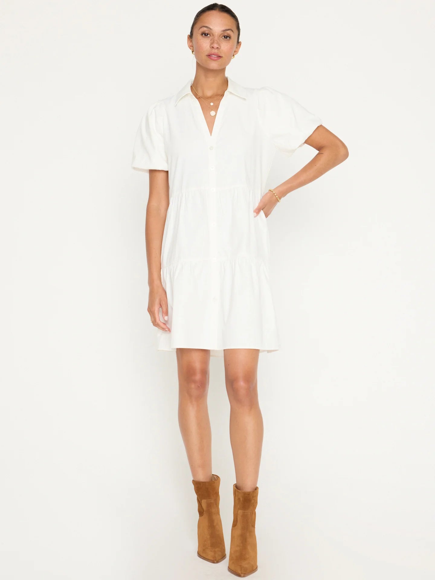 Brochu Walker Havana Mini Dress Ivory Stylish Summer Mini Dress