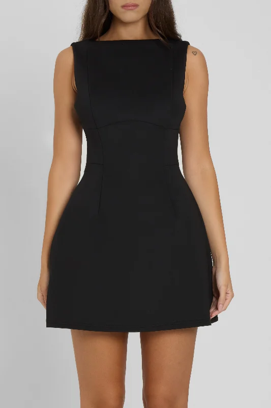 Estelle Sleeveless Bustier Mini Dress - Black Chic Sleeveless Mini Dress