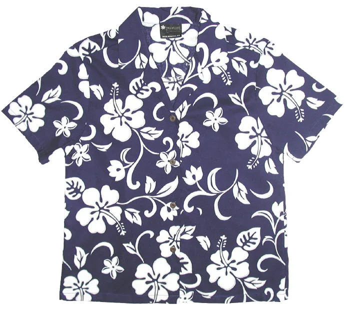 Hibiscus Paradise Ladies Tropical Hawaiian Aloha Camp Shirt in Royal Casual Plain Short Shirt Hibiscus Paradise Ladies Tropical Hawaiian Aloha Camp Shirt in Royal Casual Plain Short Shirt