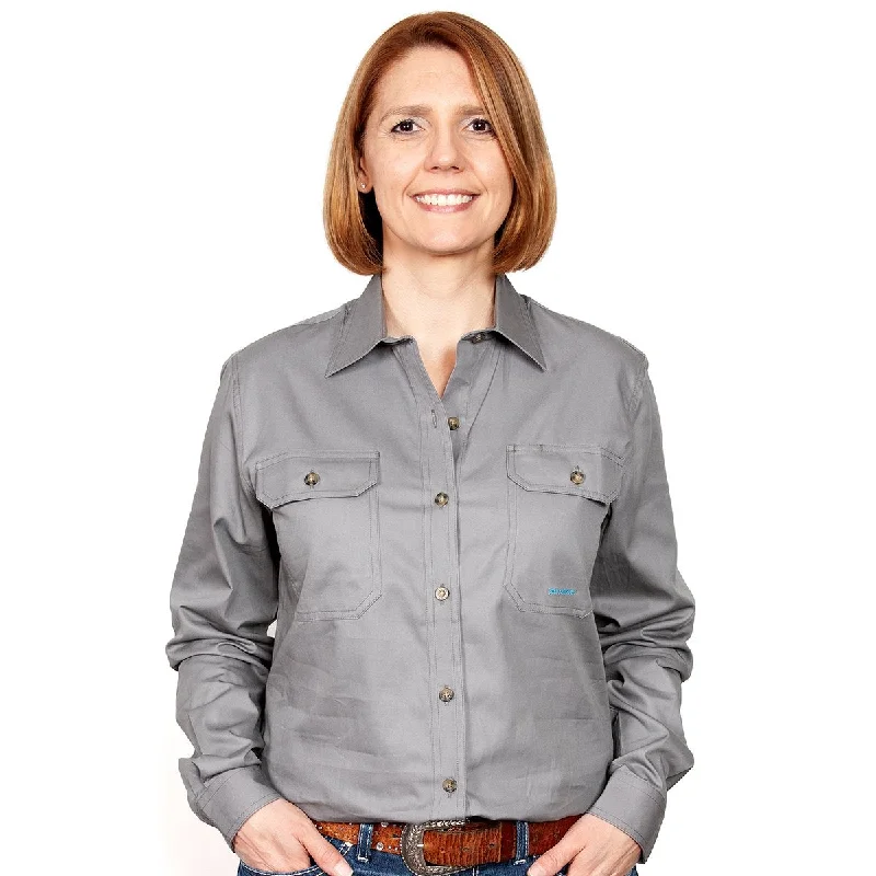 Just Country Wmns Brooke Workshirt Fashionable Tied Short Sleeve