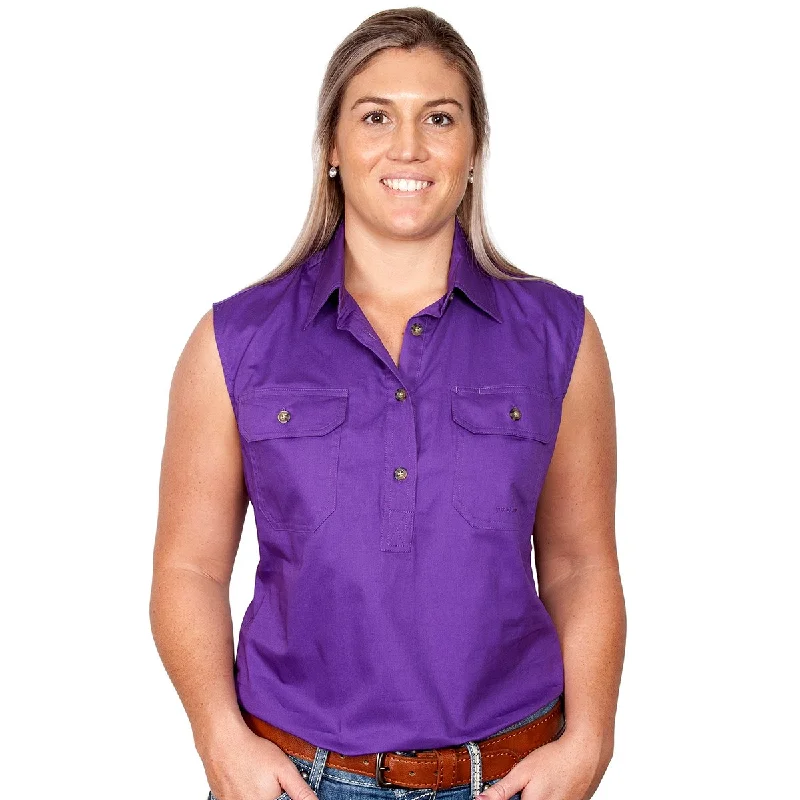 Just Country Wmns Kerry Sleeveless Workshirt Relaxed Short Sleeve Tee