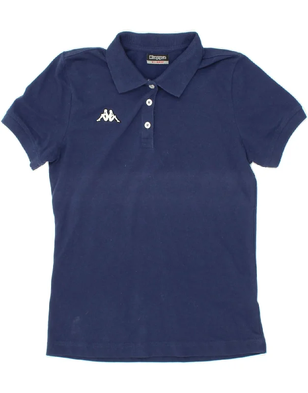 KAPPA Womens Polo Shirt UK 18 XL Navy Blue Cotton Cozy Plain Short Sleeve