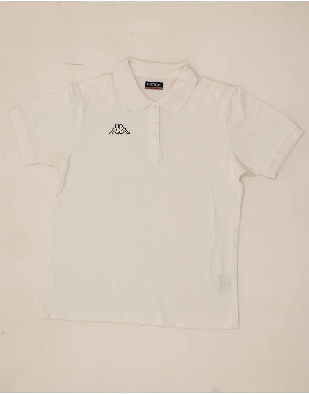 KAPPA Womens Polo Shirt UK 18 XL White Cotton Relaxed Fit Short Shirt