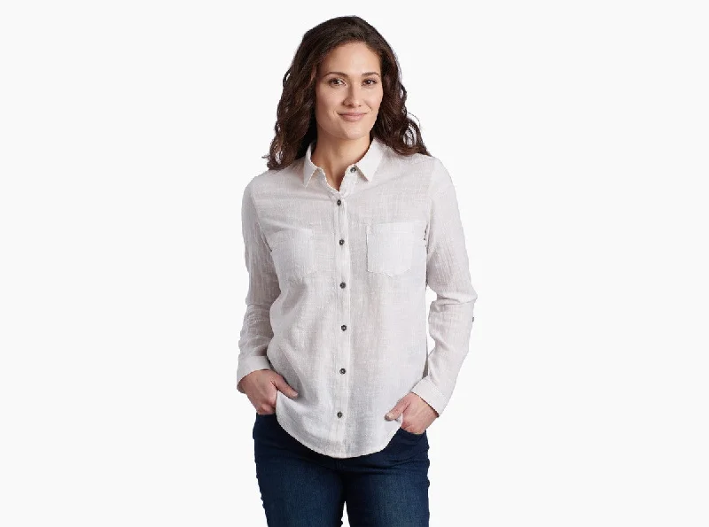 kuhl Adele Long Sleeve Shirt Women's Relaxed Cotton Short Blouse