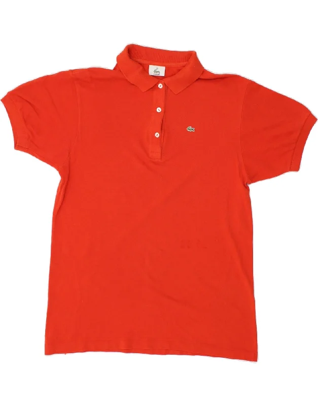 LACOSTE Womens Polo Shirt Size 44 Large Orange Cotton Casual Short Sleeve Top