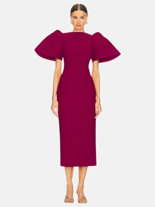 Lora Midi Dress Elegant Velvet Midi Dress