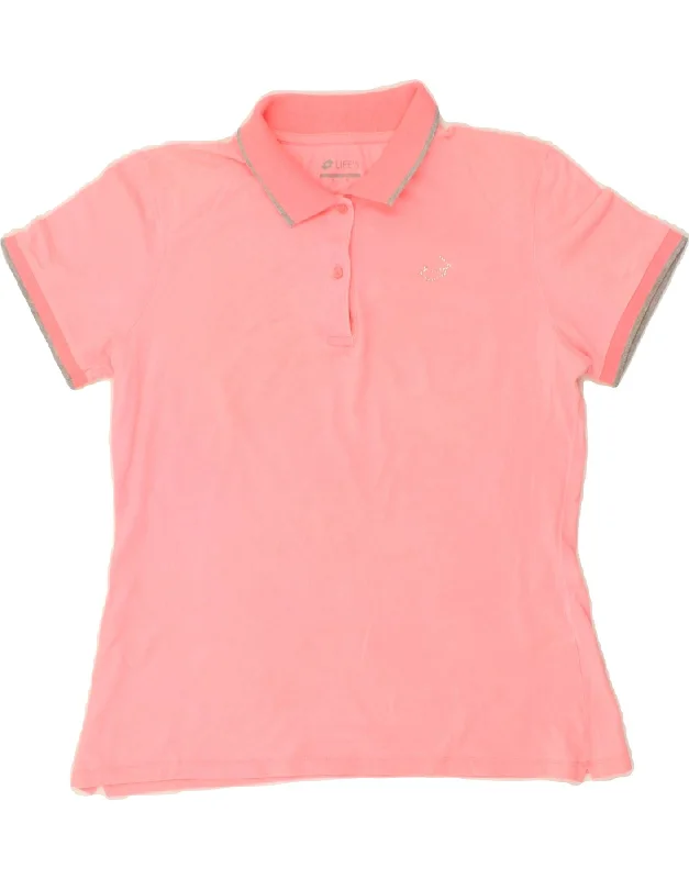 LOTTO Womens Polo Shirt UK 18 XL Pink Classic Cropped Short Sleeve