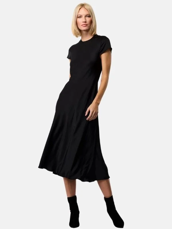 Luciana Short Sleeve Silk Midi Dress Trendy Bodycon Midi Dress