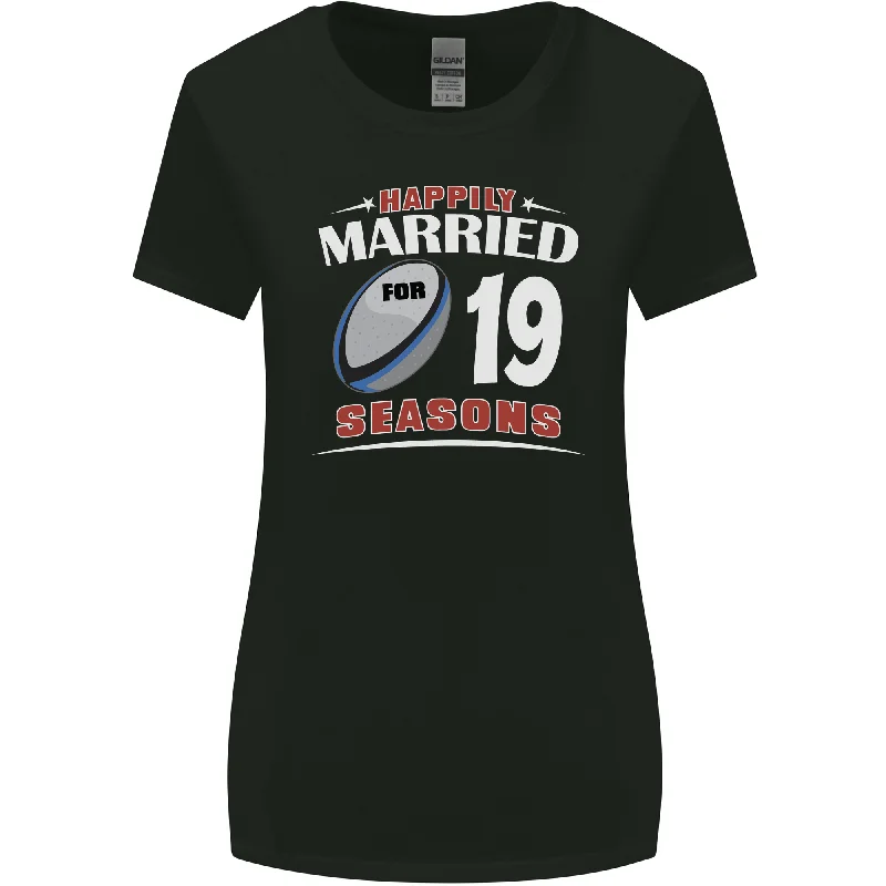 19 Year Wedding Anniversary 19th Rugby Womens Wider Cut T-Shirt Terry Blend Velvet Blend Canvas Blend