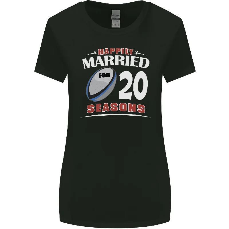 20 Year Wedding Anniversary 20th Rugby Womens Wider Cut T-Shirt Lace Blend Ribbed Blend Corduroy Blend