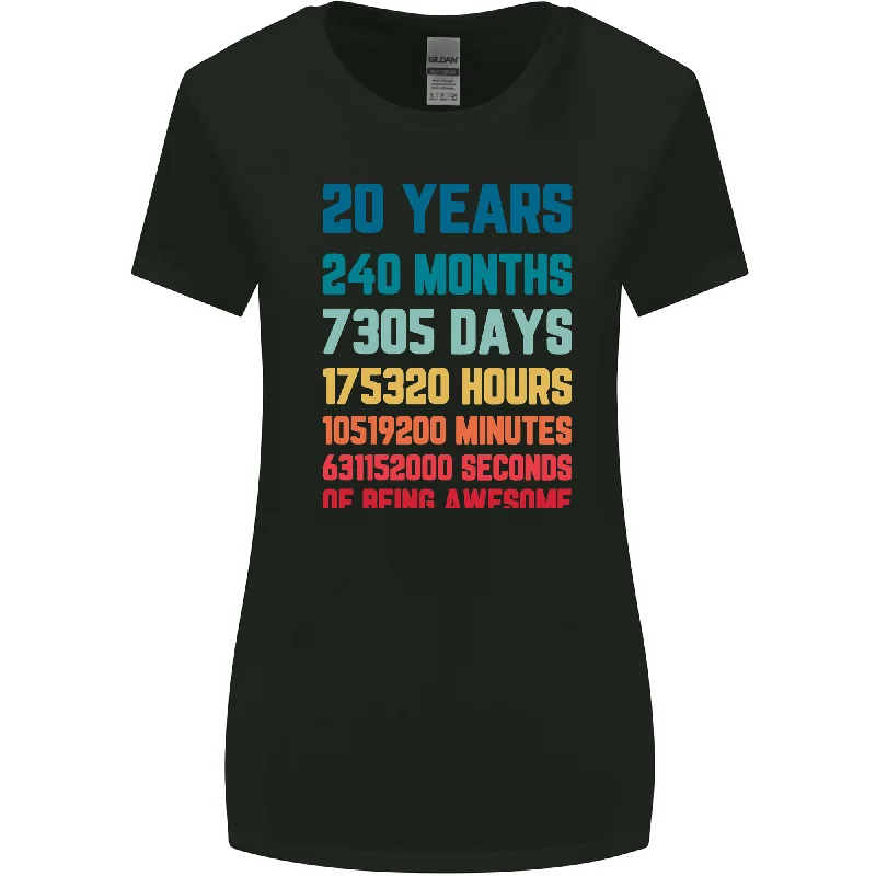 20th Birthday 20 Year Old Womens Wider Cut T-Shirt Fashionable Trendy Casual