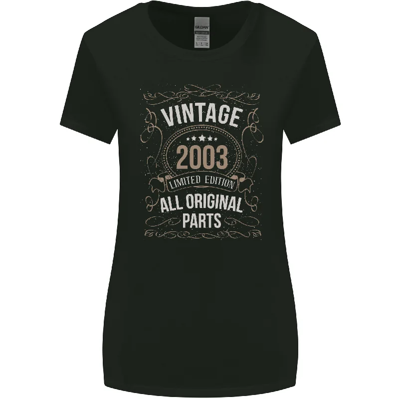 20th Birthday Limited Edition 2003 Womens Wider Cut T-Shirt Lace Blend Ribbed Blend Corduroy Blend