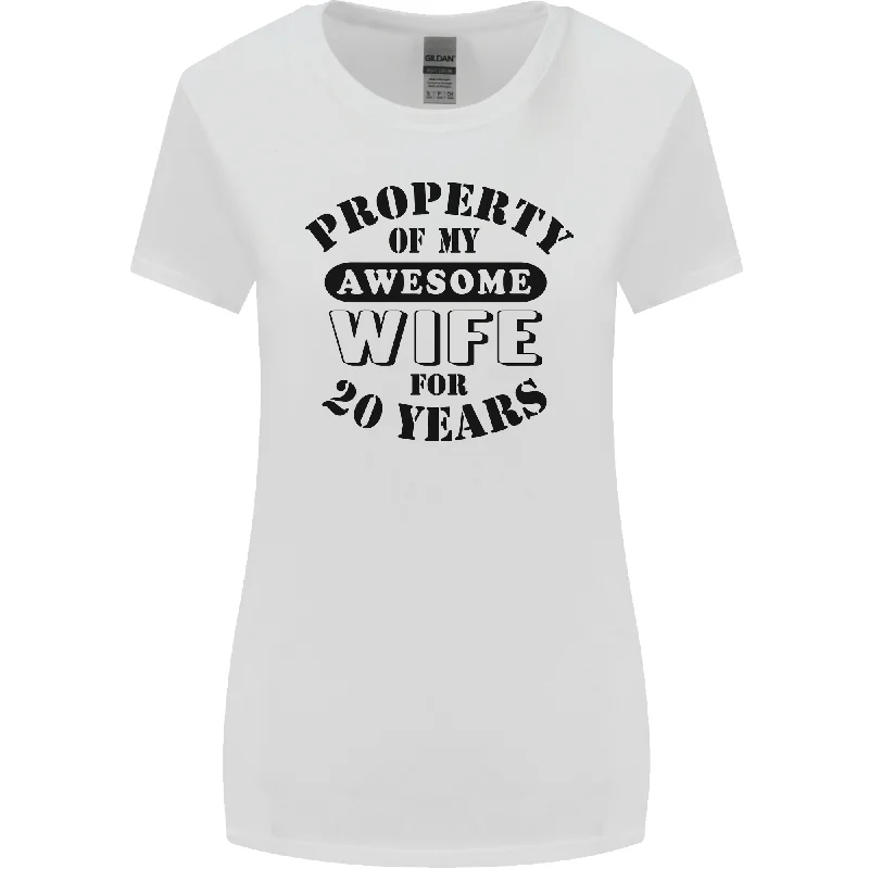 20th Wedding Anniversary 20 Year Funny Wife Womens Wider Cut T-Shirt Terry Blend Velvet Blend Canvas Blend