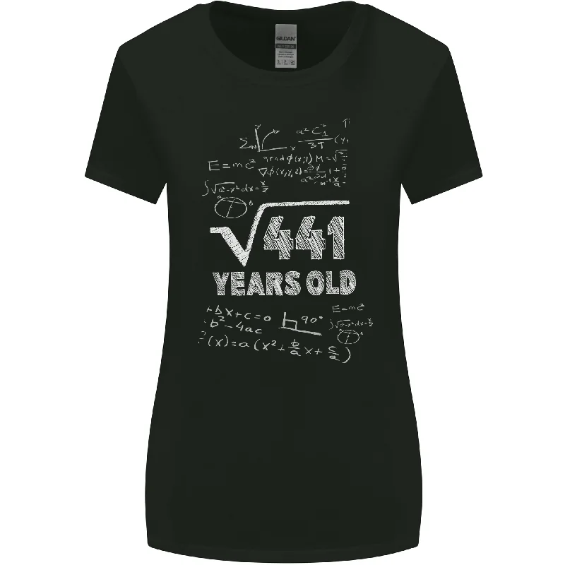 21st Birthday 21 Year Old Geek Funny Maths Womens Wider Cut T-Shirt Terry Blend Velvet Blend Canvas Blend