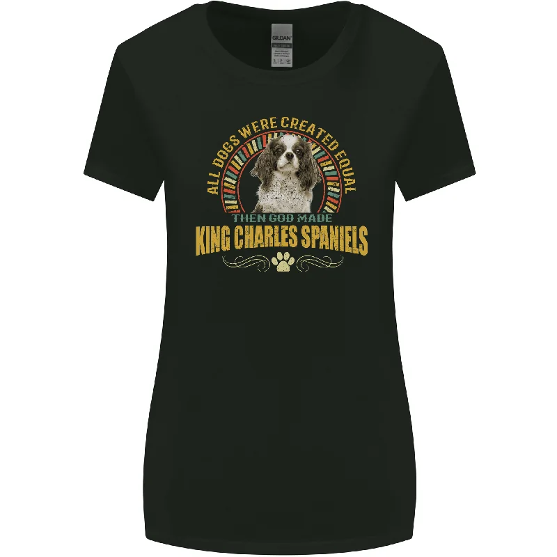 A Cavalier King Charles Spaniel Dog Womens Wider Cut T-Shirt Mesh Blend Leather Blend Suede Blend A Cavalier King Charles Spaniel Dog Womens Wider Cut T-Shirt Mesh Blend Leather Blend Suede Blend