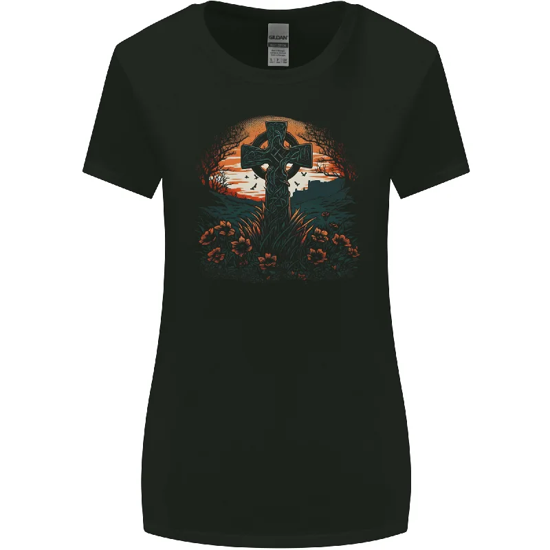 A Celtic Cross At Sunset Gothic Womens Wider Cut T-Shirt Faux Fur Fabric Real Fur Fabric Shearling Fabric A Celtic Cross At Sunset Gothic Womens Wider Cut T-Shirt Faux Fur Fabric Real Fur Fabric Shearling Fabric
