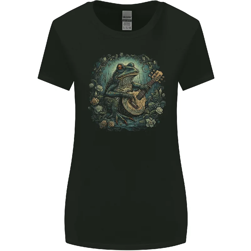 A Chilled Out Frog Playing the Guitar Womens Wider Cut T-Shirt Lace Blend Ribbed Blend Corduroy Blend A Chilled Out Frog Playing the Guitar Womens Wider Cut T-Shirt Lace Blend Ribbed Blend Corduroy Blend