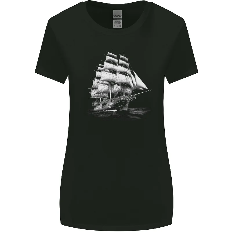 A Classic Sailing Ship Sailor Captain Navy Womens Wider Cut T-Shirt Terry Blend Velvet Blend Canvas Blend A Classic Sailing Ship Sailor Captain Navy Womens Wider Cut T-Shirt Terry Blend Velvet Blend Canvas Blend