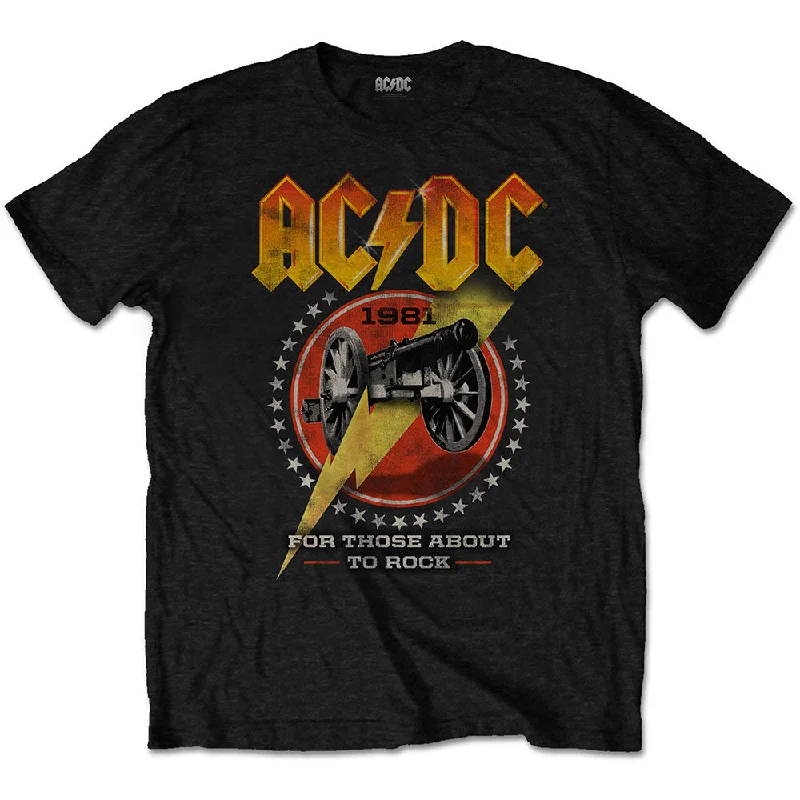 AC/DC | Official Band T-Shirt | For Those About To Rock 81 Silk Blend Satin Velvet