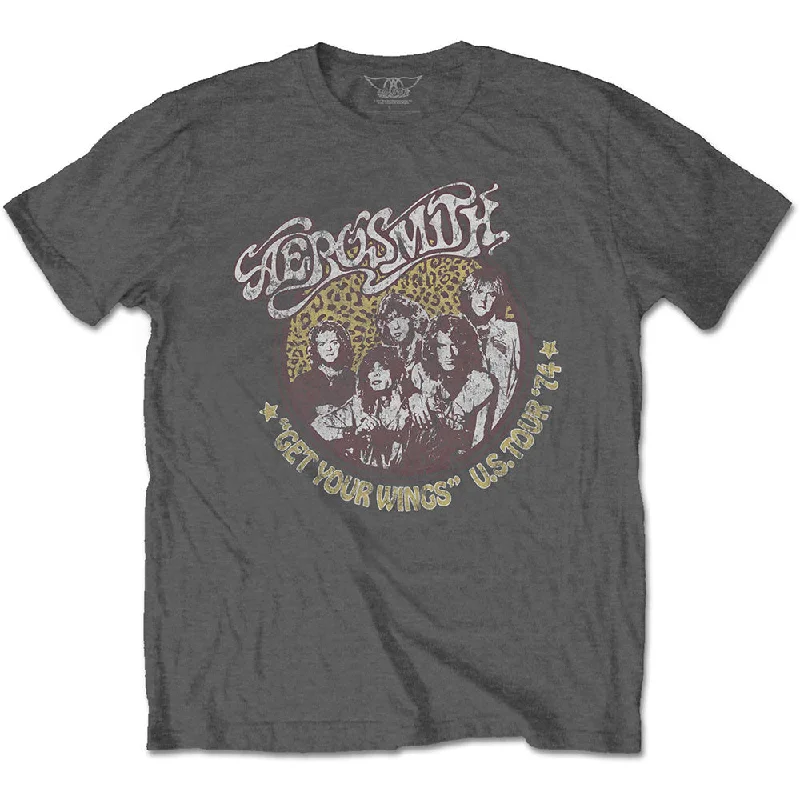 Aerosmith | Official Band T-Shirt | Cheetah Print Striped Floral Plaid