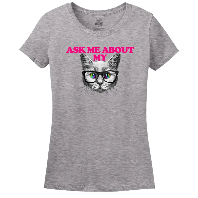 Ask Me About My Pussy T-Shirt Satin Blend Silk Blend Wool Blend