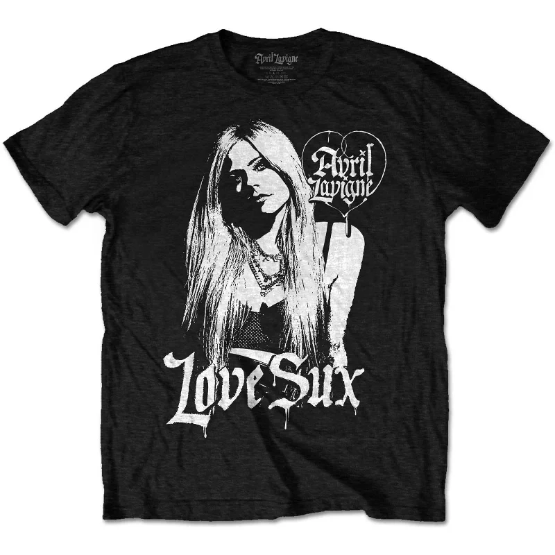 Avril Lavigne | Official T-Shirt | Love Sux Back Print Lace Blend Ribbed Blend Corduroy Blend