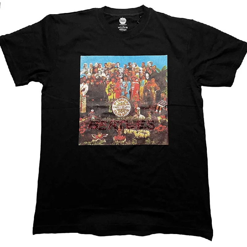 The Beatles | Official Band T-Shirt | Sgt Pepper (Diamante) Hooded Caped Shawl Collar The Beatles | Official Band T-Shirt | Sgt Pepper (Diamante) Hooded Caped Shawl Collar