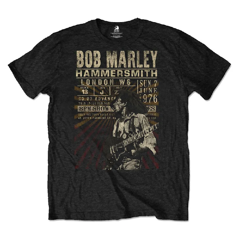 Bob Marley | Official Band Eco-T-Shirt | Hammersmith '76 Elasticated Padded Insulated