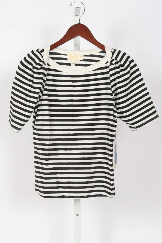 Deana Stripe Envelope T-Shirt - City Stripe Satin Blend Silk Blend Wool Blend