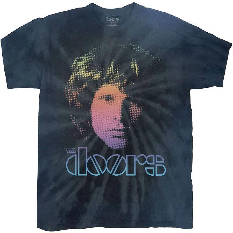 The Doors | Official Band T-Shirt | Jim Halftone Gradient (Dip-Dye) Jersey Fabric Tulle Fabric Batik Fabric The Doors | Official Band T-Shirt | Jim Halftone Gradient (Dip-Dye) Jersey Fabric Tulle Fabric Batik Fabric