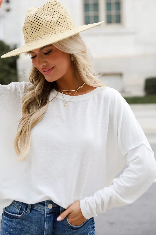 FINAL SALE - Elaine Long Sleeve Knit Tee - DU DEAL Zippered Front Buttoned Front Snap Front FINAL SALE - Elaine Long Sleeve Knit Tee - DU DEAL Zippered Front Buttoned Front Snap Front