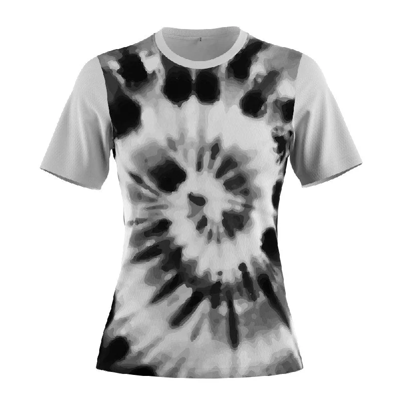 FMR Women's Black&White Tie-dye Short Sleeve T-Shirt Anti-Shrink Durable Soft