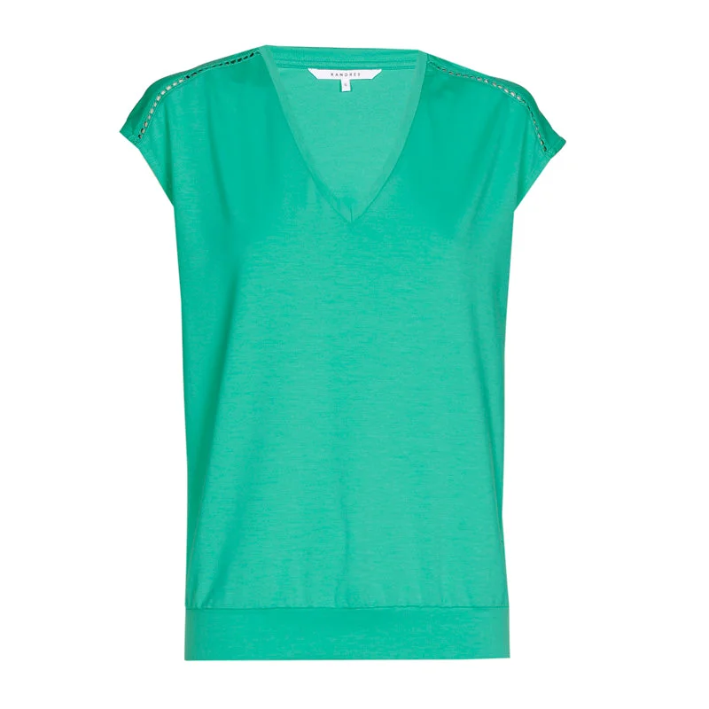 Frisches Minz-T-Shirt mit Flügelärmeln Fashionable Trendy Casual