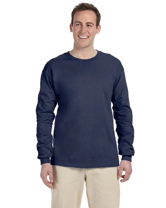 Fruit of the Loom Lightweight Long Sleeve T-Shirt | Denim Anti-Shrink Durable Soft