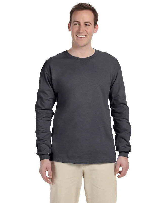 Gildan Ultra Cotton Heavyweight Long Sleeve T-Shirt | Dark Heather Polka Dot Checkered Tartan Gildan Ultra Cotton Heavyweight Long Sleeve T-Shirt | Dark Heather Polka Dot Checkered Tartan