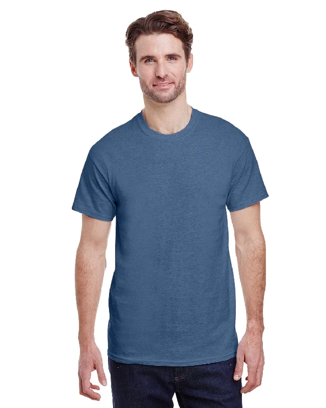 Gildan Ultra Cotton Heavyweight T-Shirt | Heather Indigo Houndstooth Herringbone Solid Gildan Ultra Cotton Heavyweight T-Shirt | Heather Indigo Houndstooth Herringbone Solid