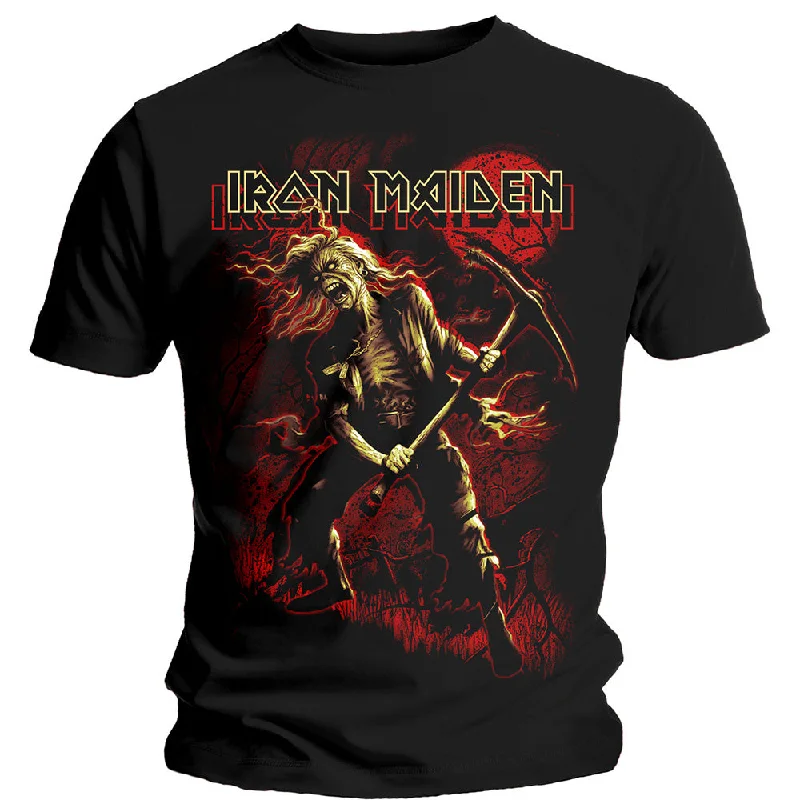 Iron Maiden | Official Band T-Shirt | Benjamin Breeg Red Graphic Front Pockets Side Pockets Patch Pockets