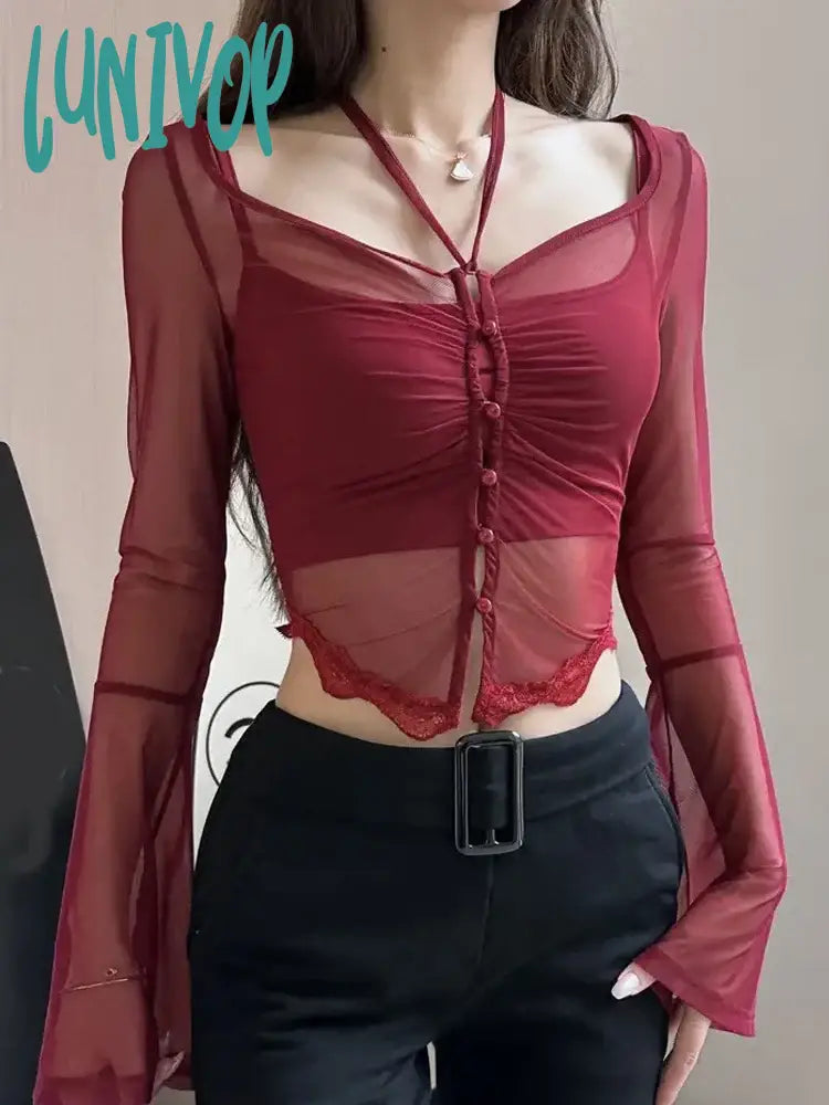 Lunivop See Through T-Shirts Women Irregular Crop Tops Female Sexy Spicy Girl 2 Piece Set Tees Ladies Hotsweet Slim Basic Tight T Shirt Cozy Warm Stylish Lunivop See Through T-Shirts Women Irregular Crop Tops Female Sexy Spicy Girl 2 Piece Set Tees Ladies Hotsweet Slim Basic Tight T Shirt Cozy Warm Stylish