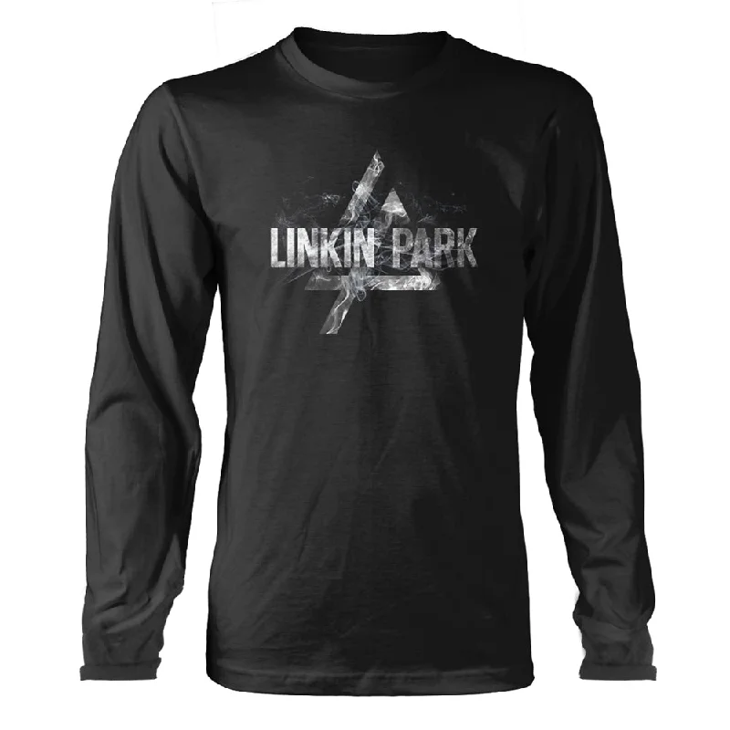 Linkin Park Unisex Long Sleeved T-shirt: Smoke Logo Lace Blend Ribbed Blend Corduroy Blend