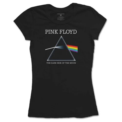 Pink Floyd Ladies Fashion T-Shirt: Dark Side of the Moon Collared Crew Neck Turtle Neck