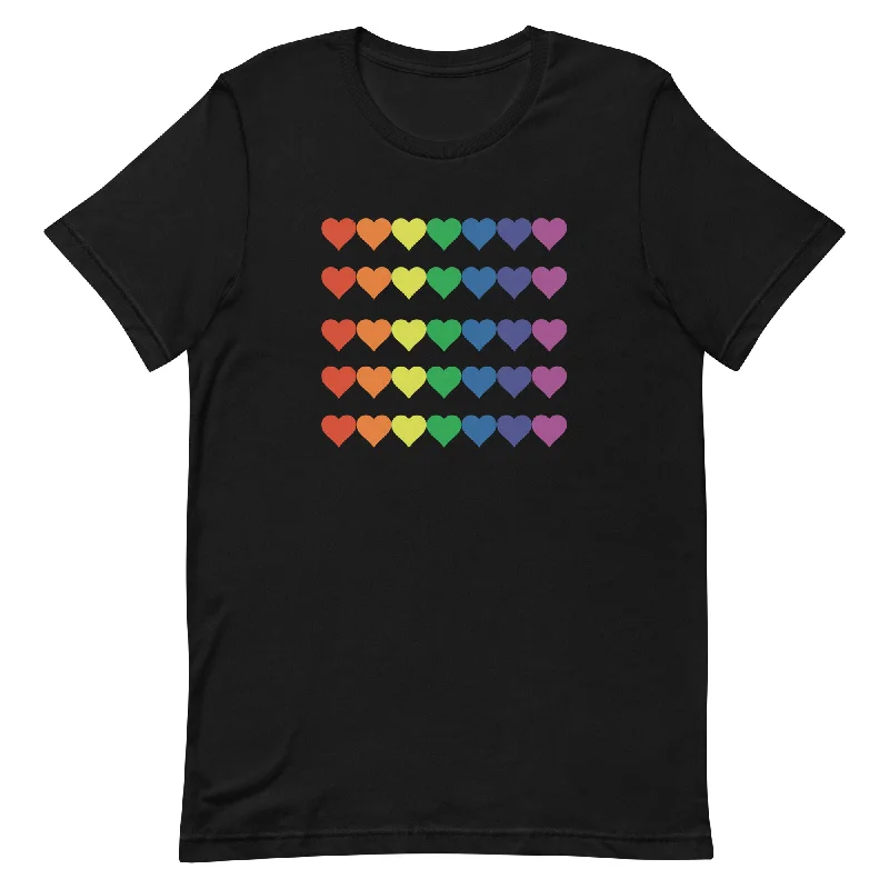 Pride Hearts Unisex t-shirt Handmade Hand-knitted Hand-woven