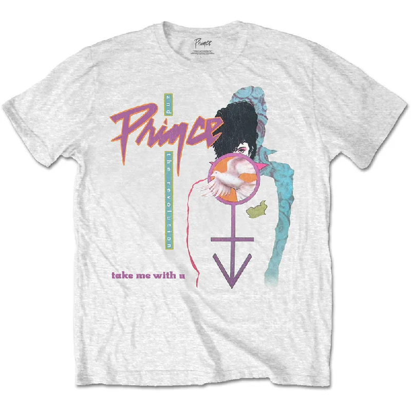 Prince | Official Band T-Shirt | Take Me With U Striped Floral Plaid