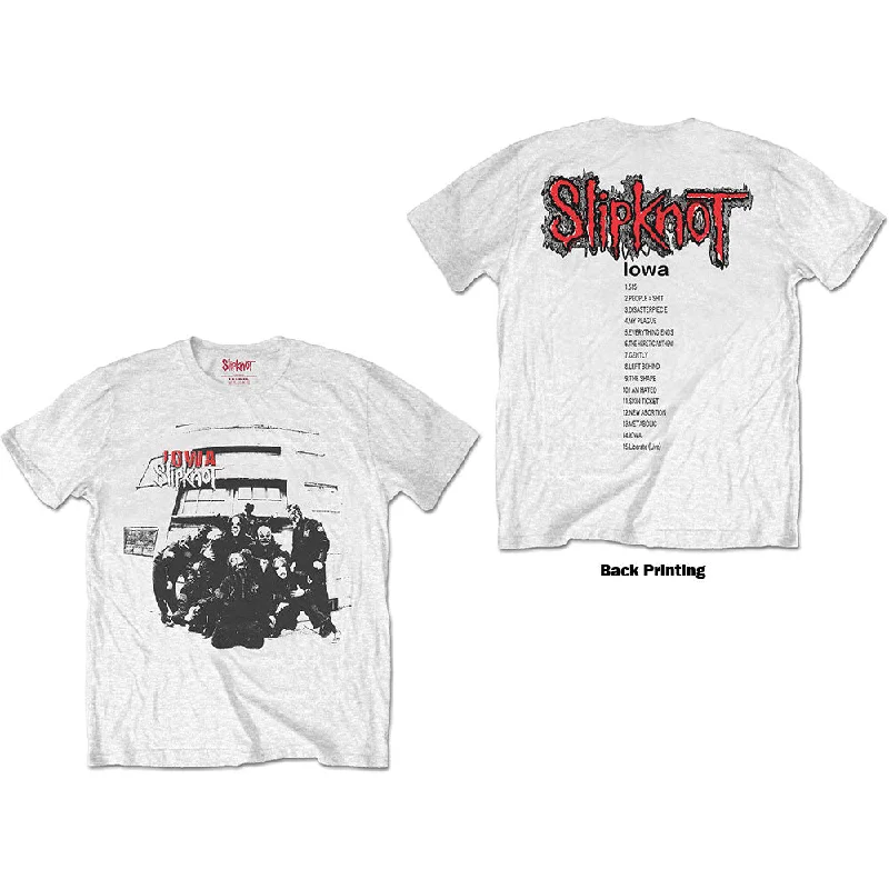 Slipknot | Official Band T-Shirt | Iowa Track List (Back Print) Faux Fur Fabric Real Fur Fabric Shearling Fabric