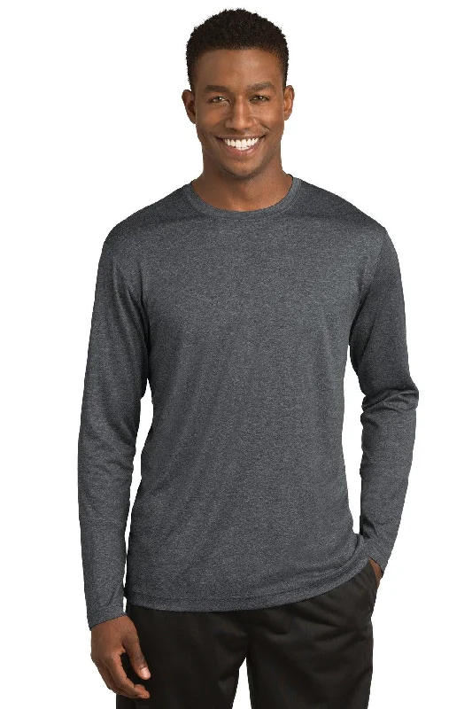 Sport-Tek Long Sleeve Heather Contender Tee. ST360LS Zippered Front Buttoned Front Snap Front