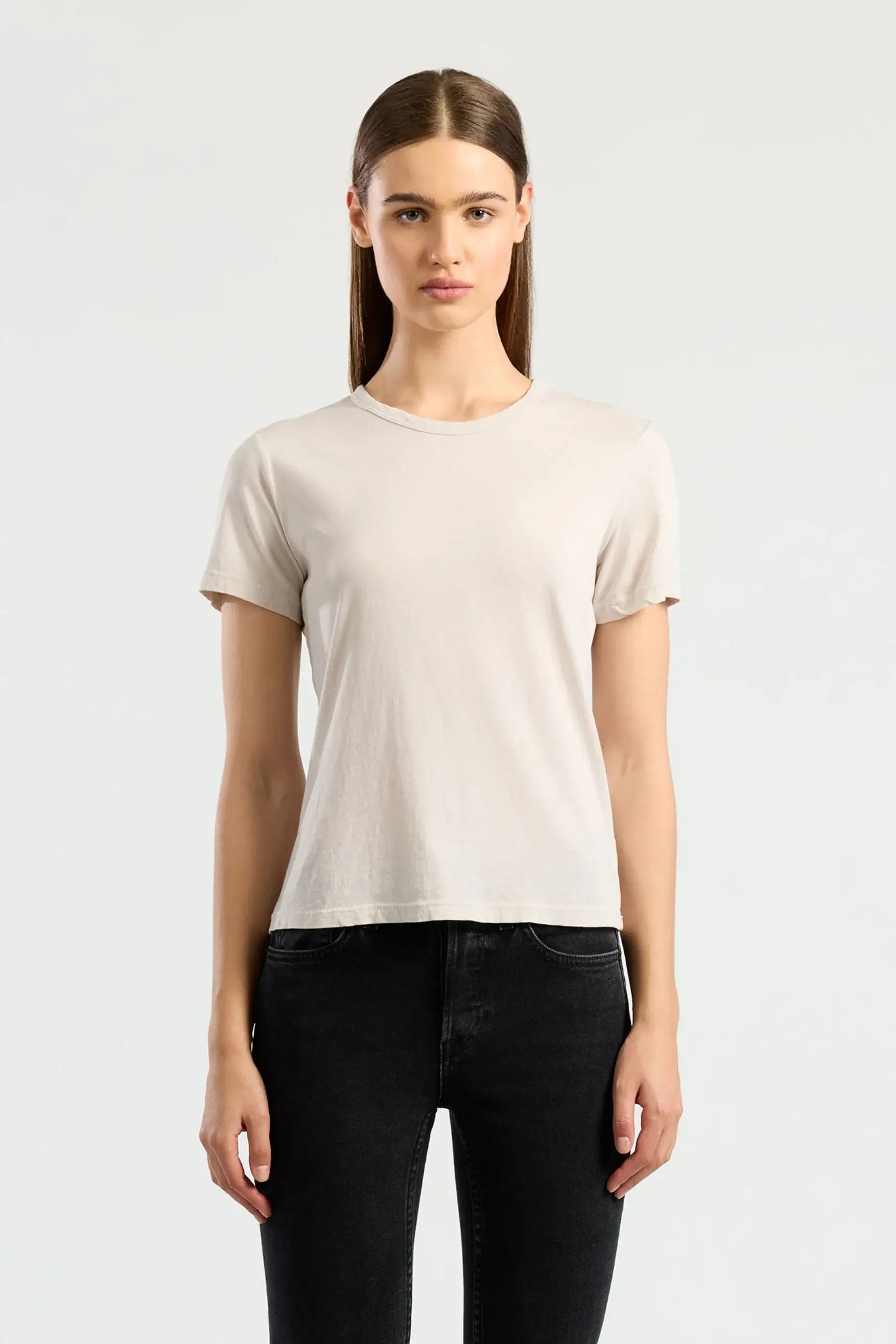 Cotton Citizen - Standard Tee in White Stone Anti-Shrink Durable Soft