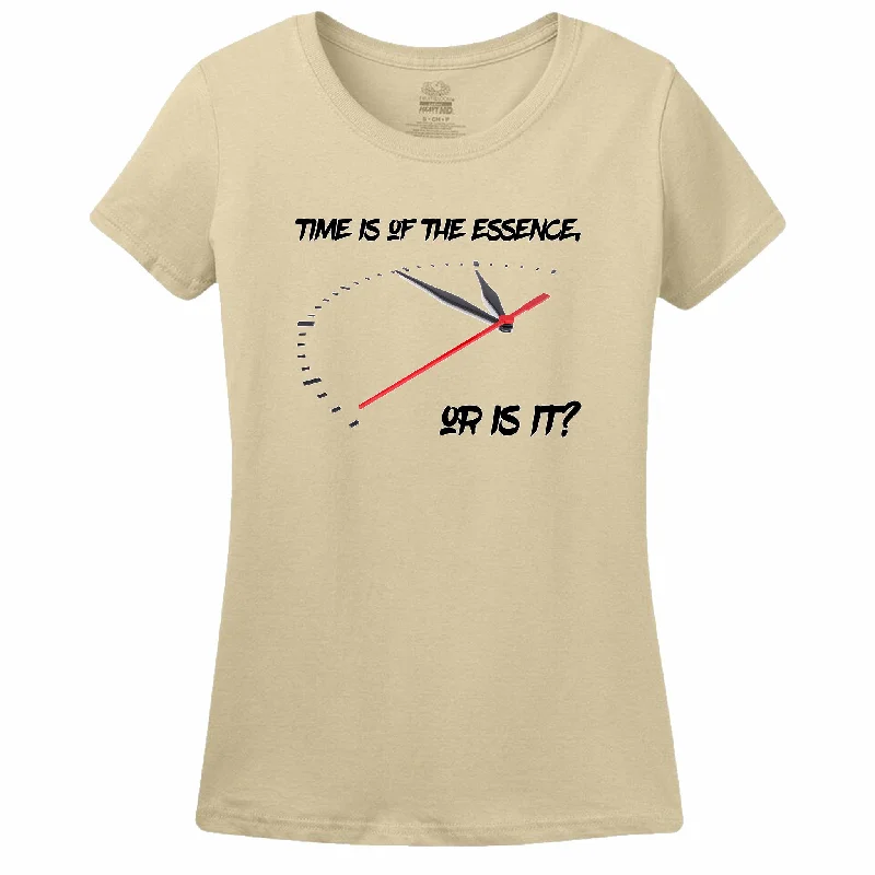 Time Is Of The Essence, Or Is It? Womens Tee Print Jacquard Patchwork