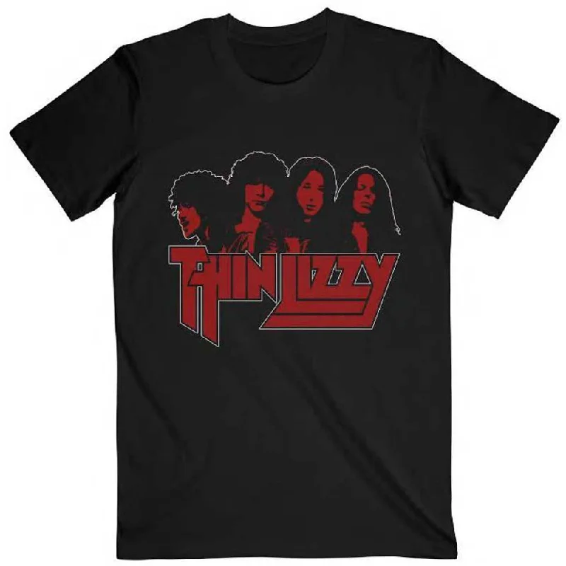 Thin Lizzy | Official Band T-Shirt | Band Photo Logo Spandex Blend Rayon Blend Denim Blend