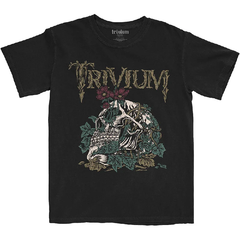 Trivium | Official Band T-Shirt | Skelly Flower Oversized T-Shirt Spandex breathable